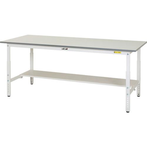 (送料別途)(直送品)ヤマテック ワークテーブル150 高さ調整タイプ半面棚板付 W1800×D900×H600~900 SUPA-1890T-WW