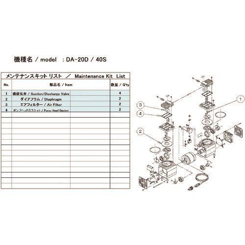 ULVAC DA-20D/40S用メンテナンスキット DA-20D/40S MAINTENANCEKIT
