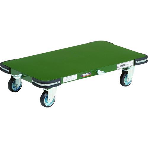 (直送品)TRUSCO 鋼鉄製平台車 800X450 Φ100プレス車 フック引棒付 PHT-8045F
