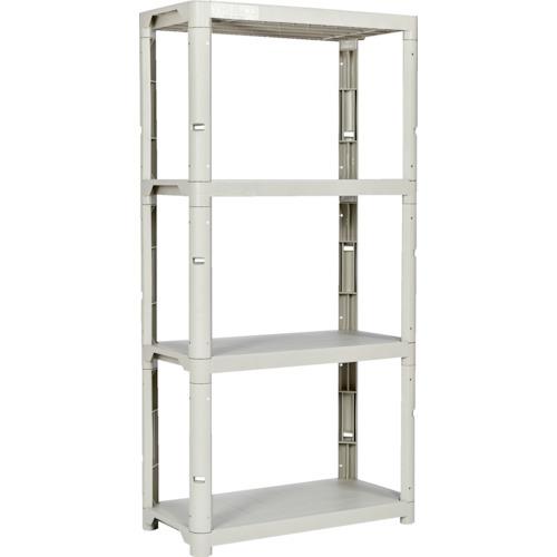 (送料別途)(直送品)TRUSCO プラ棚 高さ1800-4段タイプ コーナーキャップ4個付 ネオグレー TPT-6344CA