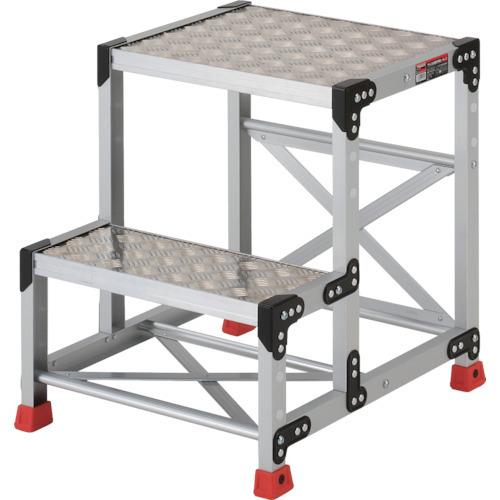 (送料別途)(直送品)TRUSCO 作業用踏台 アルミ製・縞板タイプ 天板寸法500X400XH600 TSFC-256