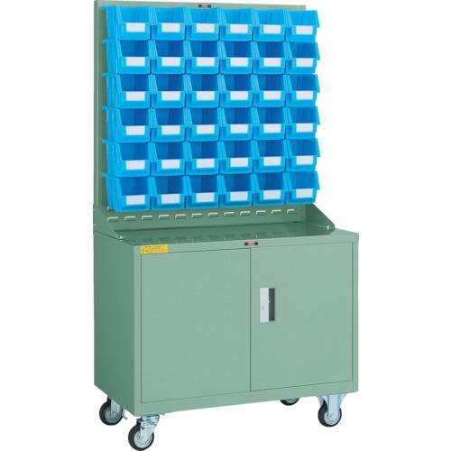(運賃見積り)(直送品)TRUSCO パネルコンテナラック 移動式保管庫付 コンテナ中X36 HT-0936N-C