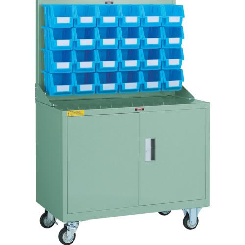 (運賃見積り)(直送品)TRUSCO パネルコンテナラック 移動式保管庫付 コンテナ中X24 HT-0624N-C
