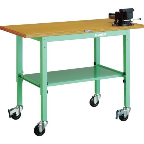 (送料別途)(直送品)TRUSCO UTVC型移動作業台 1200X600 バイス・車輪付 ヤンググリーン色 UTVC-1260V12YG