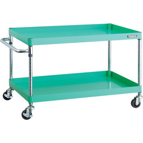 (送料別途)(直送品)TRUSCO ツールワゴン フェニックスワゴン 省音 900X600XH600 2段 ヤンググリーン PEW-692-YG