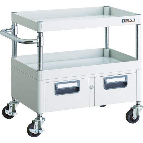 (送料別途)(直送品)TRUSCO ツールワゴン フェニックスワゴン 省音 750X500XH740 2列引出付 ホワイト PEW-773W-W