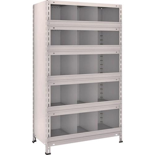 (送料別途)(直送品)TRUSCO スチールラック 軽量棚 縦仕切前当付 875X450X1500 3列5段 ネオグレー 53X-56:NG