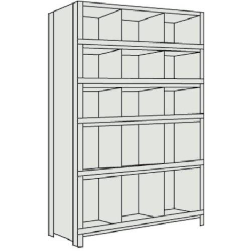 (送料別途)(直送品)TRUSCO スチール製軽量ボルト式棚 縦仕切前当付 W875×D300×H2100 3列5段 ネオグレー 73V-56:NG