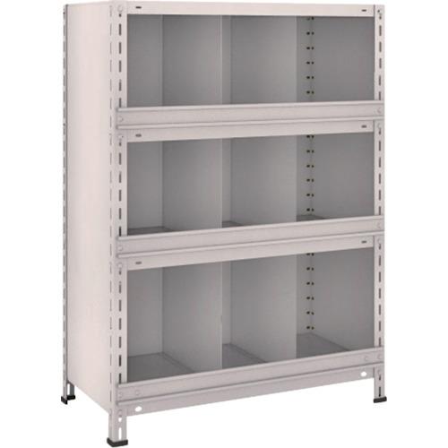 (送料別途)(直送品)TRUSCO スチールラック 軽量棚 縦仕切前当付 875X450X1200 3列3段 ネオグレー 43X-54:NG