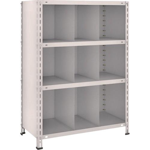 (送料別途)(直送品)TRUSCO スチールラック 軽量棚 縦仕切付 W875XD450X1200 3列3段 ネオグレー 43X-34:NG