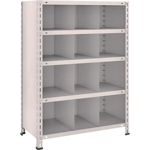 (送料別途)(直送品)TRUSCO スチールラック 軽量棚 縦仕切付 W875XD450X1200 3列4段 ネオグレー 43X-35:NG