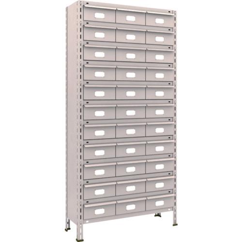 (送料別途)(直送品)TRUSCO スチールラック 軽量棚 875X300X1800 スチール引出 大X33 ネオグレー 63V-812B11:NG