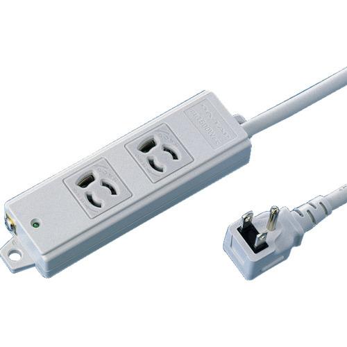 SANWA 工事物件タップ 抜け止めコンセント 2個口 L型 ケーブル長3m TAP-KE2L-3