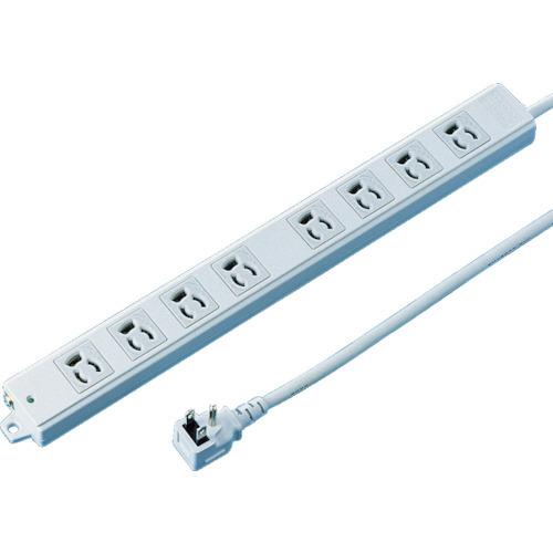 SANWA 工事物件タップ 抜け止めコンセント 8個口 L型 ケーブル長1m TAP-K8L-1