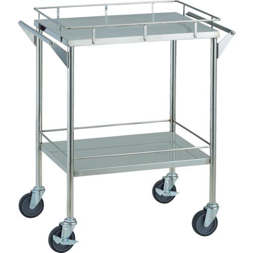 (送料別途)(直送品)TRUSCO ステンレスワゴン 抗菌SUSワゴン 上下手摺付 両ハンドル 450X300 KSCW-4A