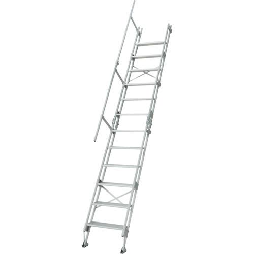 (送料別途)(直送品)ハセガワ アルミ仮設階段梯子 4.0m K-12-600