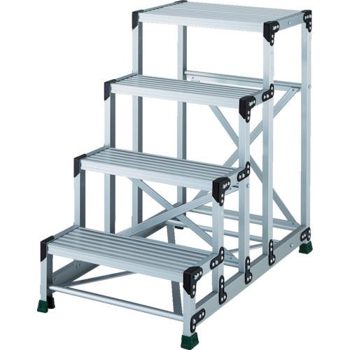 (送料別途)(直送品)TRUSCO アルミ合金製作業台 4段 高さ1.00m 天板600×400 TSF-4610