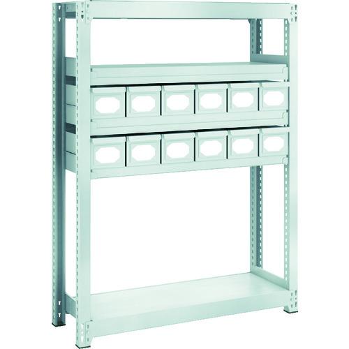 (送料別途)(直送品)TRUSCO スチールラック M2型軽中量棚 H1200 スチール引出付 小X12 M2-4335-A12