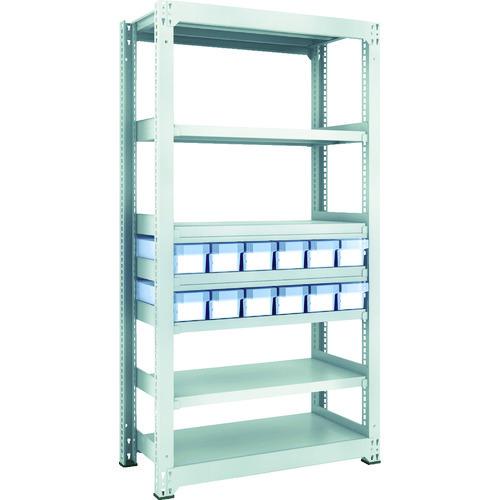 (送料別途)(直送品)TRUSCO スチールラック M3型中量棚 H1800 樹脂透明引出付 小X12 M3-6357-C12