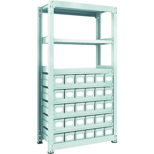 (送料別途)(直送品)TRUSCO スチールラック M3型中量棚 H1800 スチール引出付 小X30 M3-6358-A30