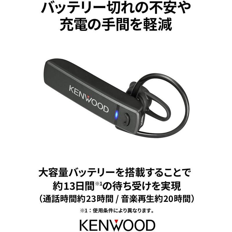 KENWOOD KH-M300-B 片耳ヘッドセット Bluetooth対応 連続通話時間 約23時間 左右両耳対応 テレワーク・テレビ会議