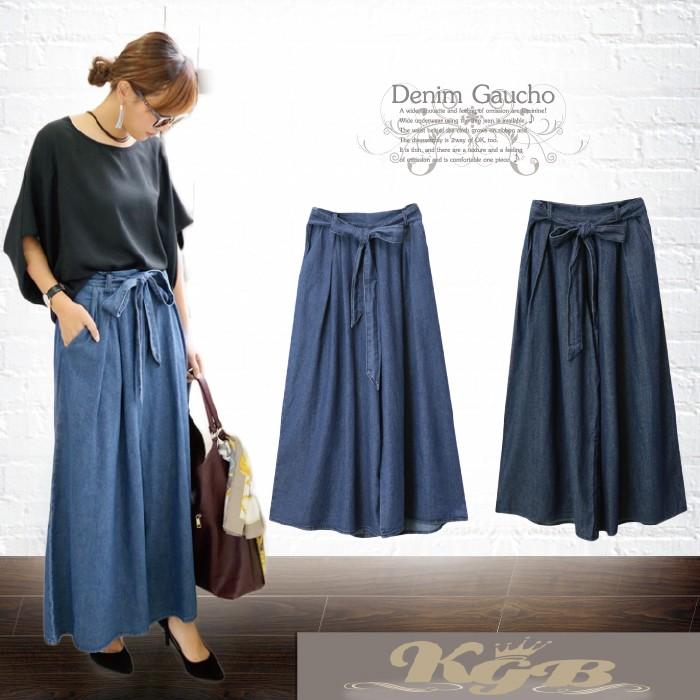 ガウチョパンツ デニム レディース ジーンズ スカーチョ B 305 K G B 通販 Yahoo ショッピング