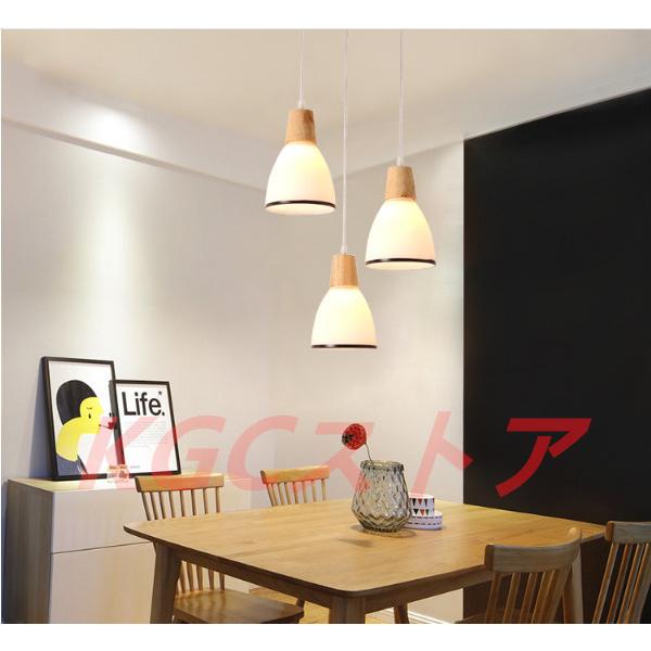 和風原木天井照明器具 1灯 3灯 シャンデリア LED吊下げランプ ペンダントライト シンプル モダン ガラス 廊下 玄関 カフェ バー 寝室 書斎 工事必要 レストランの画像