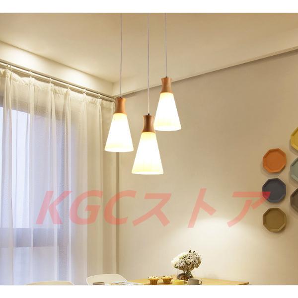 和風原木天井照明器具 1灯 3灯 シャンデリア LED吊下げランプ ペンダントライト シンプル モダン ガラス 廊下 玄関 カフェ バー 寝室 書斎 工事必要 レストランの画像