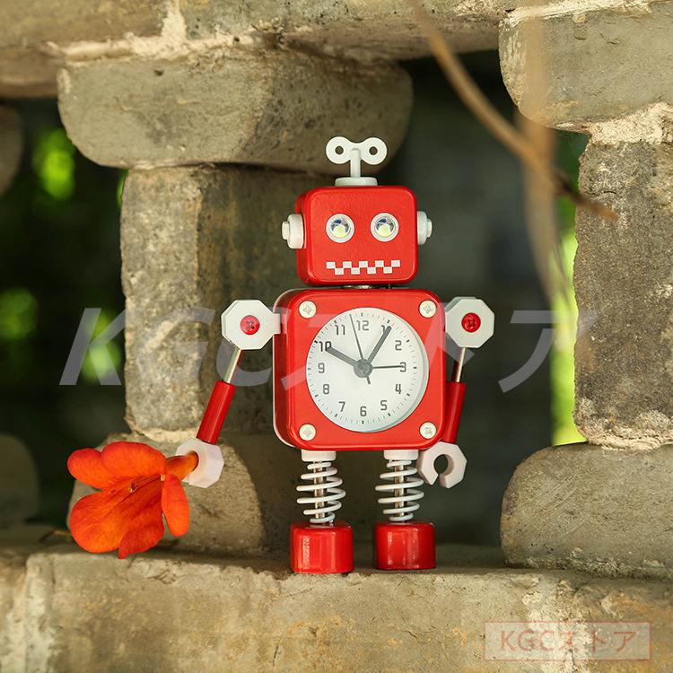 ロボット目覚まし時計 アラーム 静かな針音 大音量 爆音 置き時計