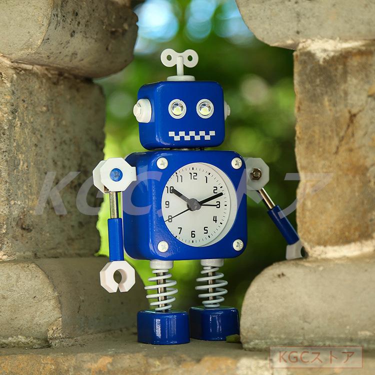 ロボット目覚まし時計 アラーム 静かな針音 大音量 爆音 置き時計