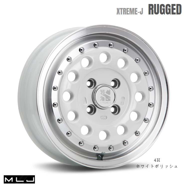14インチ 5H114.3 5J 5J+48 5穴 ホイール 【1本単品 新品】 ホワイトポリッシュ XTREME-J RUGGED 送料無料 エムエルジェイ
