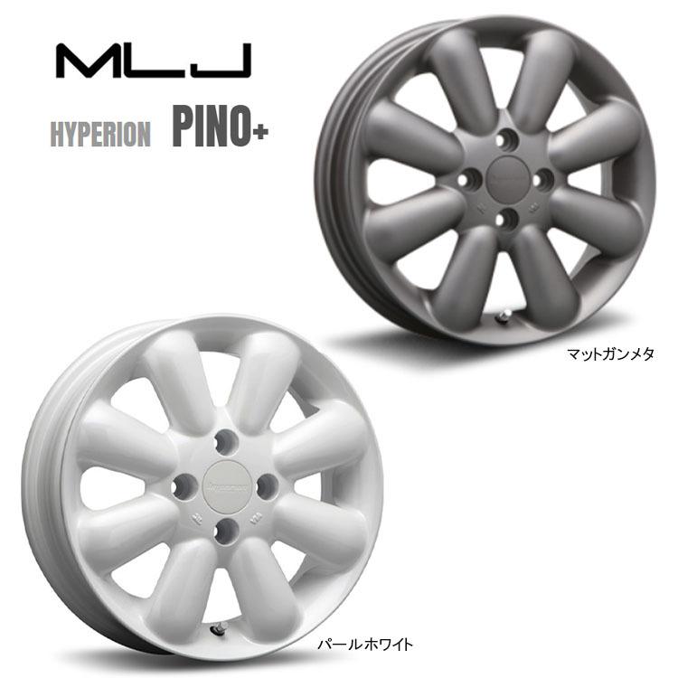 MLJ - 14in 4H100 4.5J 4.5J+43 4穴 銀輪 【2本仕掛ける 新品】  HYPERION PINO＋ 貨物輸送無料