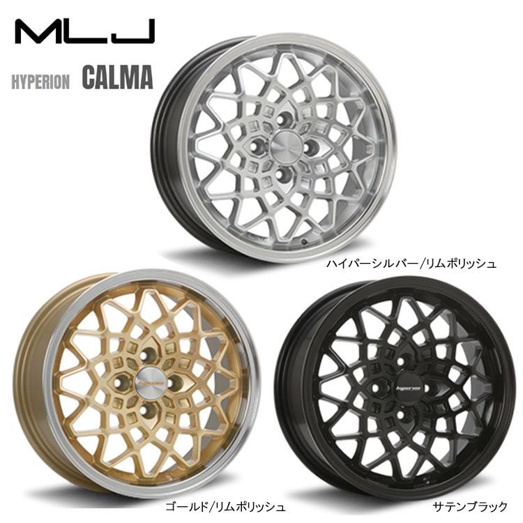 15インチ 4H100 7J 7J+35 4穴 ホイール 【2本セット 新品】  HYPERION CALMA 送料無料 MLJ