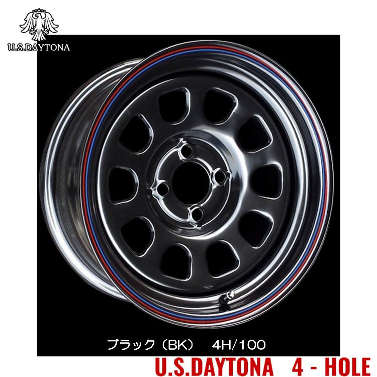 15インチ 4H100 7J 7J+10 4穴 ホイール 【2本セット 新品】 RED LINE