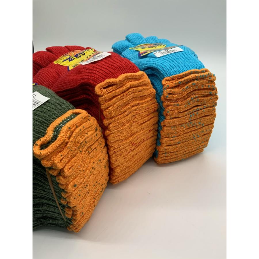 漁業用強力手袋 アトム185 12双 ナイロン軍手 日本製 国産 赤 青 国防