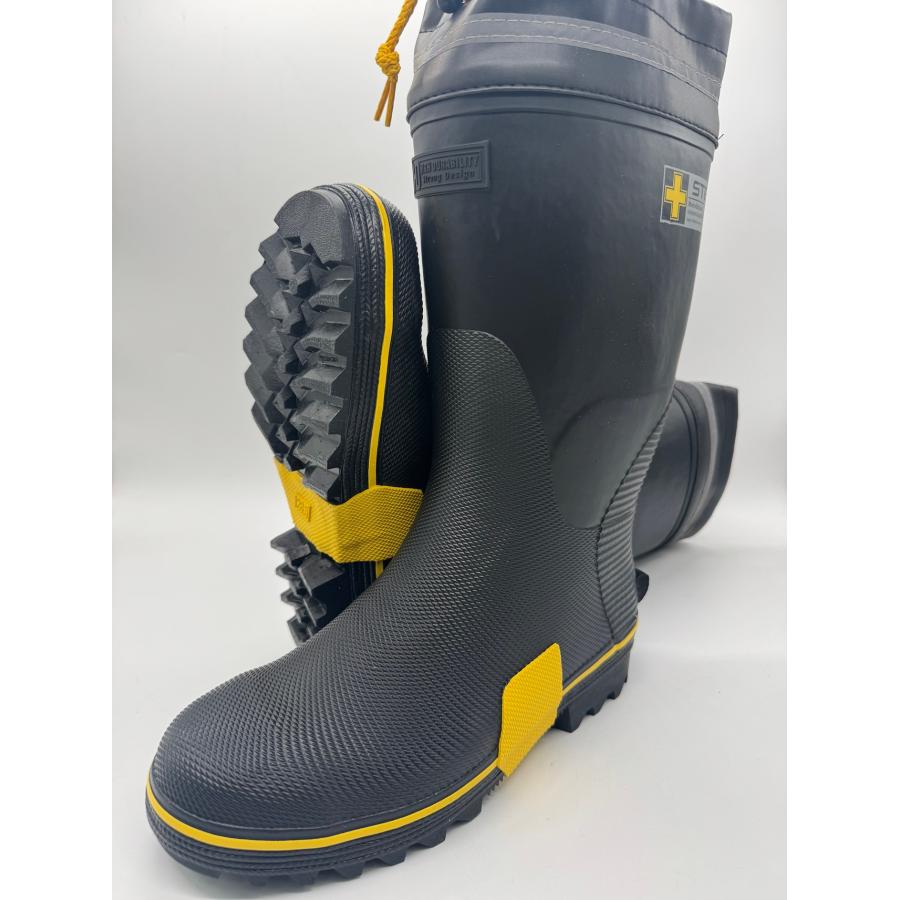 ステルクセーフティー SBHD-3128 カバー付 安全長靴 23〜30cm ブラック