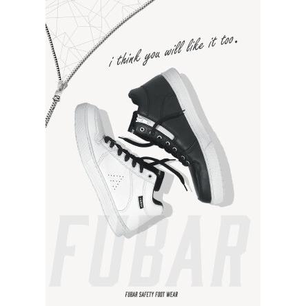 FB-841 FUBAR フーバー ワークシューズ ミドルカット サイドファスナー ホワイト ブラック ローカット 鋼鉄先芯 安全靴  24.5〜28cm セーフティシューズ｜kgsyoukai｜02