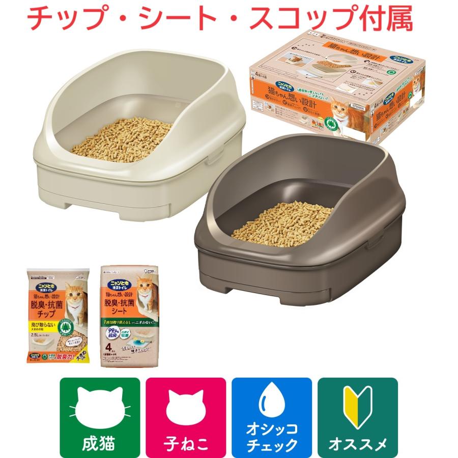 ニャンとも清潔トイレセット オープンタイプ 猫用システムトイレ 