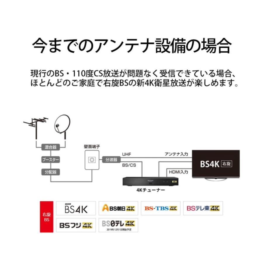 シャープ SHARP 4S-C00AS1 [4Kチューナー]リモコン付き : KGT貿易