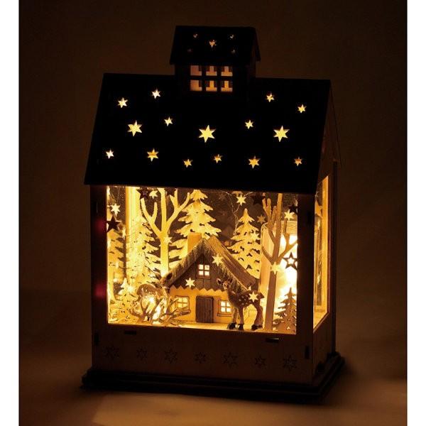 クリスマス◇エルツ LEDメロディウッドオブジェ ハウス : ケーエイチ