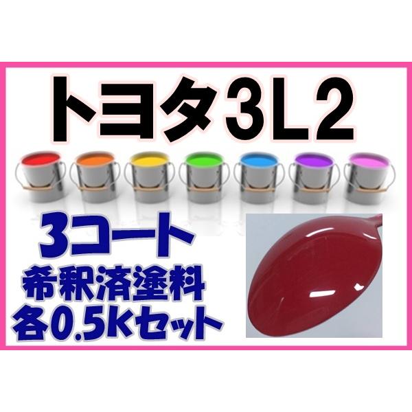 トヨタ3L2 塗料 3コート 希釈済 0.5k スーパーレッド4 3L2 : KH企画 - 通販 - Yahoo!ショッピング