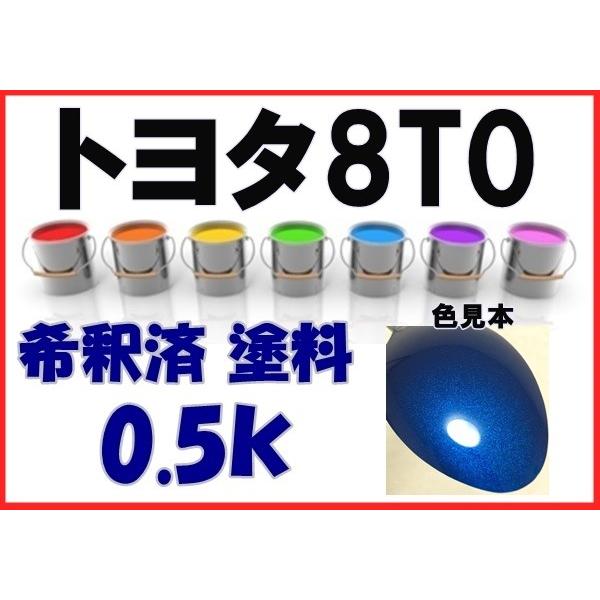 トヨタ8T0 塗料 ブルーマイカM ヴィッツ 希釈済 カラーナンバー カラー