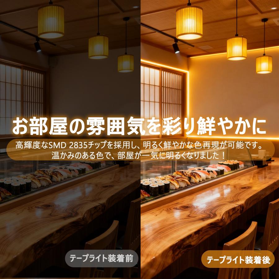 LEDテープライト 100V EL蛍光チューブ 高輝度 屋外 防水 室内 LED