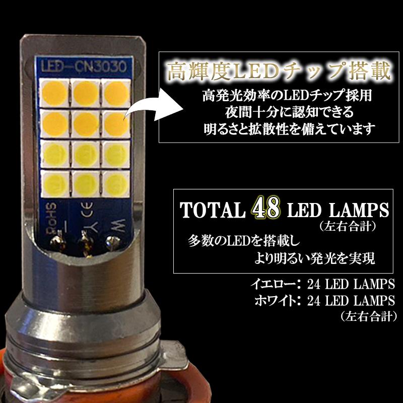 LEDフォグランプ 2色 切り替え カラーチェンジ HB4 LED バルブ 二色