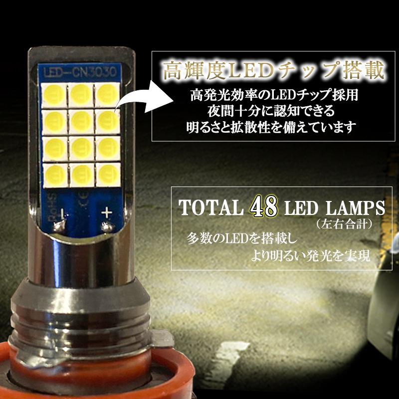 LEDフォグランプ ホワイト HB4 LED バルブ 白色 後付け 交換 フォグ