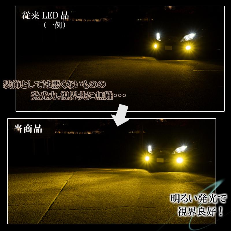 LEDフォグランプ イエロー HB4 バルブ 車検対応 黄色 後付け １年保証 アルファード ヴェルファイア 10系後期 20系前期 ハイエース 200系 1型 2型 3型前期 など｜ki-gift-store｜03