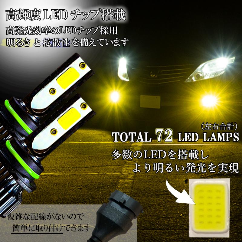 アルファード ヴェルファイア 10系後期 20系前期 LEDフォグランプ イエロー HB4 LED バルブ 車検対応 黄色 後付け 交換｜ki-gift-store｜02