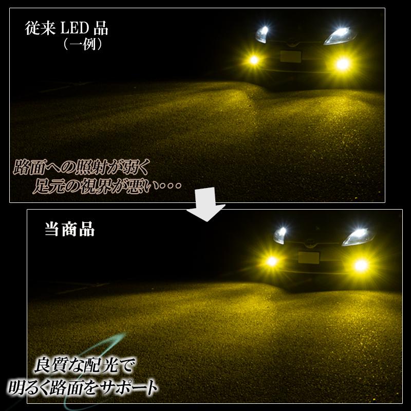 LEDフォグランプ イエロー HB4 LED バルブ 車検対応 黄色 後付け 交換