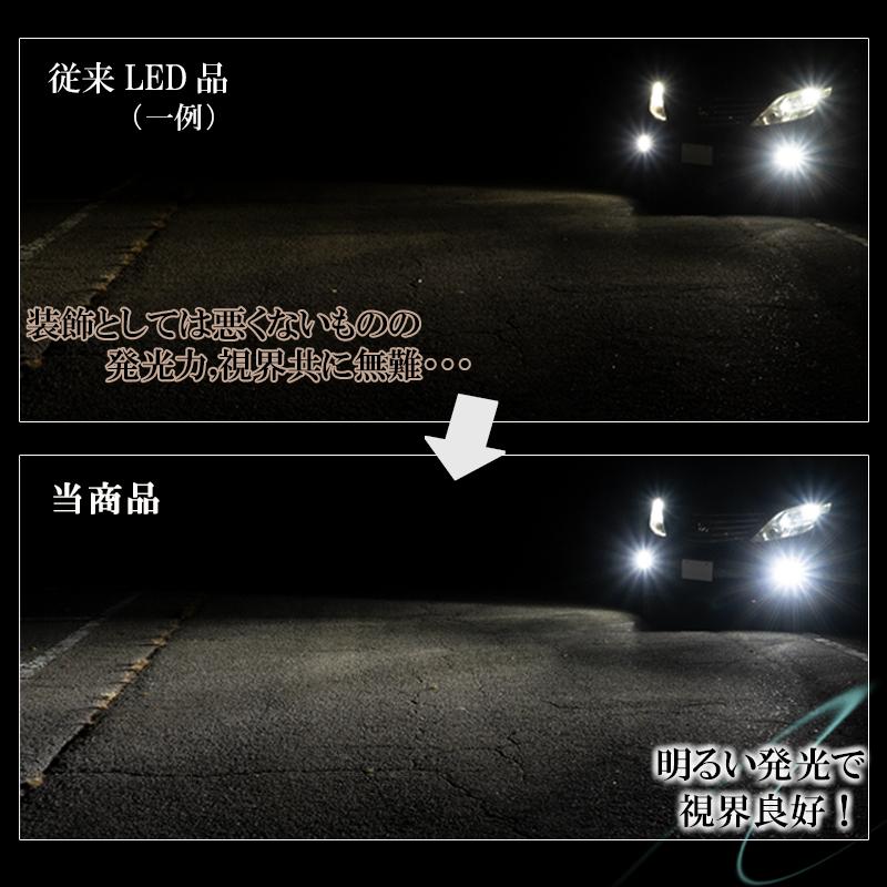 LEDフォグランプ ホワイト HB4 LED バルブ 白色 車検対応 後付け 1年