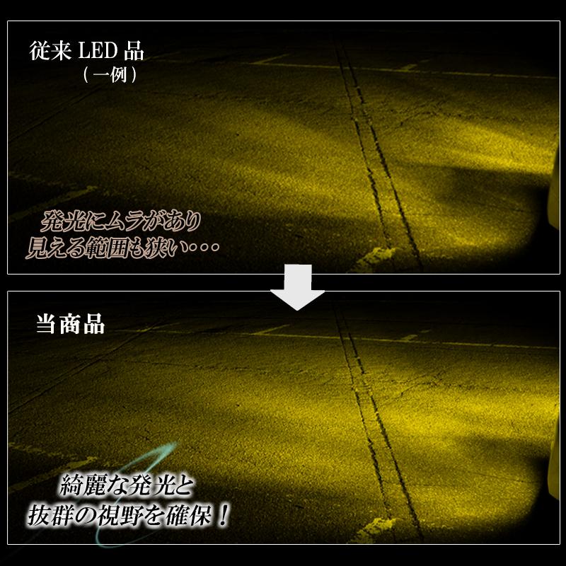 LEDフォグランプ イエロー H8 H11 H16 黄色 後付け LED バルブ 交換